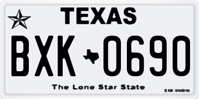 TX license plate BXK0690