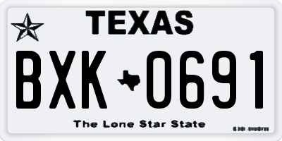 TX license plate BXK0691