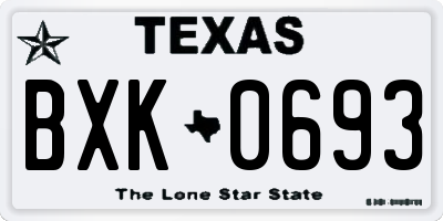 TX license plate BXK0693