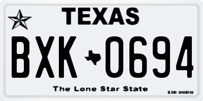 TX license plate BXK0694