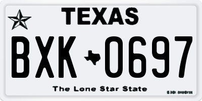 TX license plate BXK0697