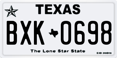 TX license plate BXK0698