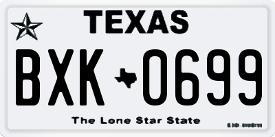 TX license plate BXK0699