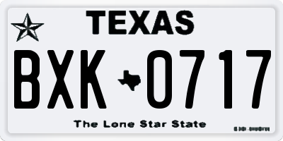 TX license plate BXK0717