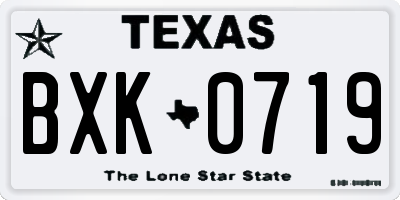TX license plate BXK0719