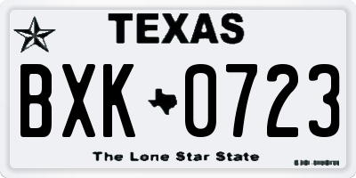 TX license plate BXK0723
