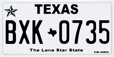 TX license plate BXK0735