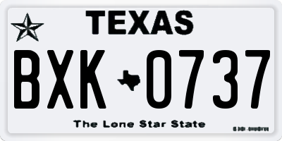 TX license plate BXK0737