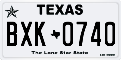 TX license plate BXK0740