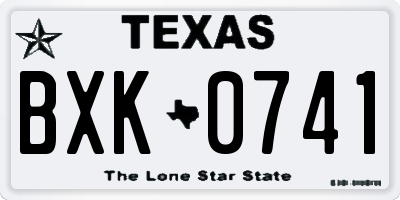TX license plate BXK0741