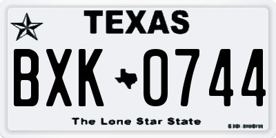 TX license plate BXK0744