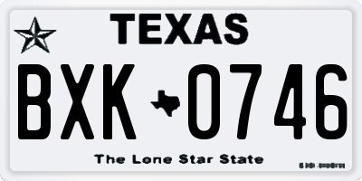 TX license plate BXK0746