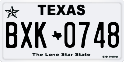 TX license plate BXK0748