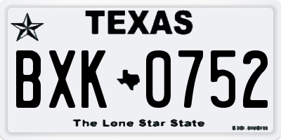 TX license plate BXK0752