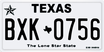 TX license plate BXK0756