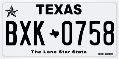 TX license plate BXK0758