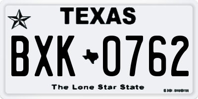 TX license plate BXK0762