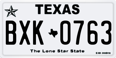 TX license plate BXK0763