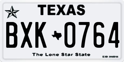 TX license plate BXK0764