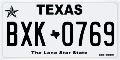 TX license plate BXK0769