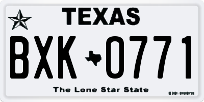 TX license plate BXK0771