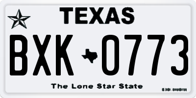 TX license plate BXK0773