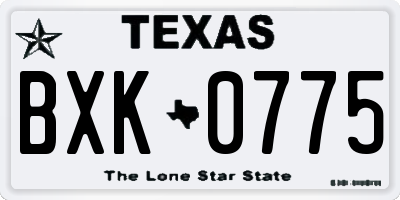 TX license plate BXK0775