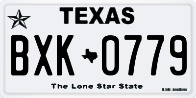 TX license plate BXK0779