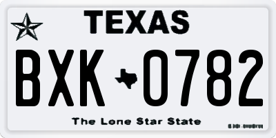 TX license plate BXK0782
