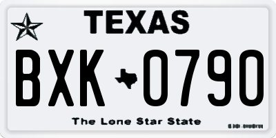 TX license plate BXK0790