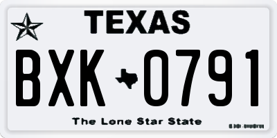 TX license plate BXK0791