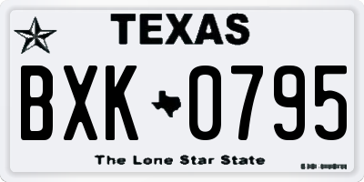 TX license plate BXK0795