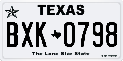 TX license plate BXK0798