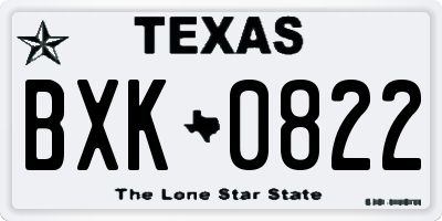 TX license plate BXK0822