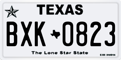 TX license plate BXK0823