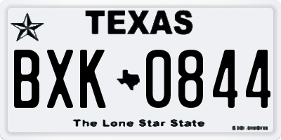 TX license plate BXK0844