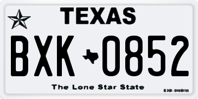 TX license plate BXK0852
