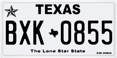 TX license plate BXK0855