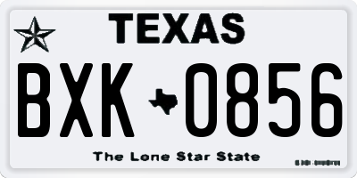 TX license plate BXK0856