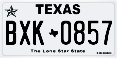 TX license plate BXK0857