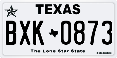 TX license plate BXK0873