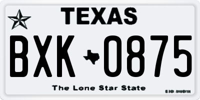 TX license plate BXK0875