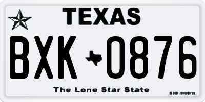 TX license plate BXK0876