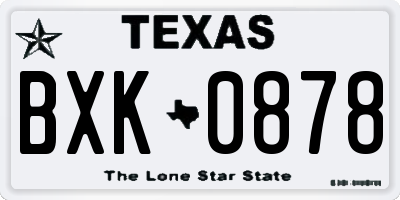 TX license plate BXK0878