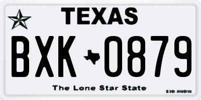 TX license plate BXK0879