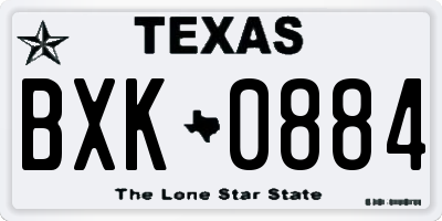 TX license plate BXK0884