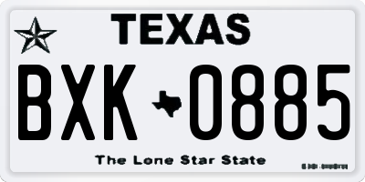 TX license plate BXK0885