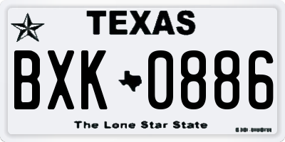 TX license plate BXK0886
