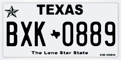 TX license plate BXK0889