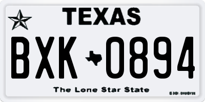 TX license plate BXK0894